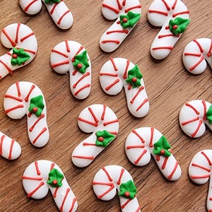 1 dozen royal icing candy canes | 1 Inch | Christmas Cake Decorations | Cupcake Toppers | Christmas Decorations