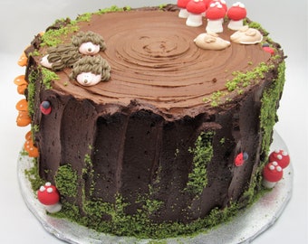 Made to order | Woodland Cake Decorating Kit | 32 royal icing decorations, 1 oz cookie crumb moss | Cake not included