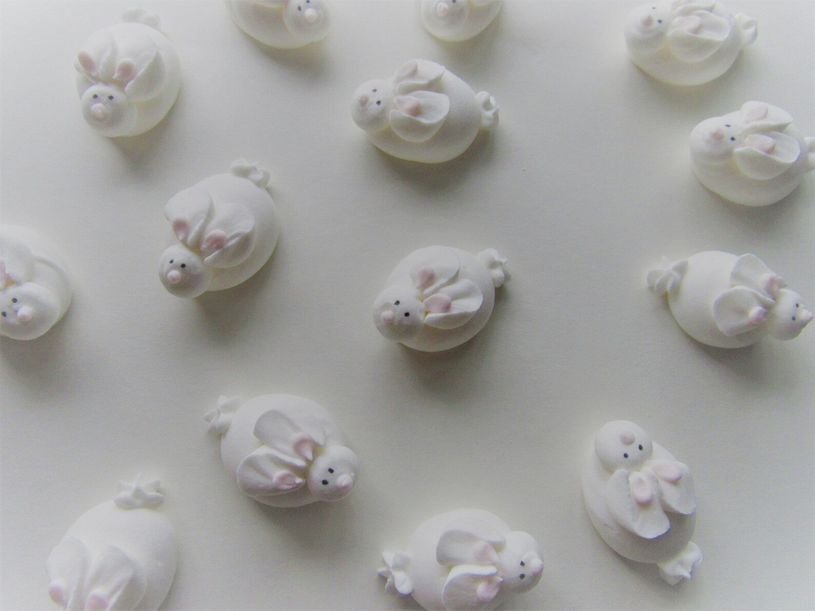 1 Dozen Edible Royal Icing White Rabbits | 1 Inch | Sugar Rabbit ...