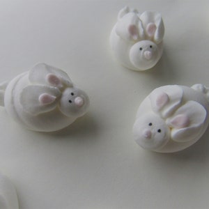 1 Dozen Edible Royal Icing White Rabbits | 1 Inch | Sugar Rabbit ...