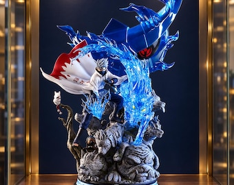 Kakashi Hatake Naruto Figure, Blue Dragon Effects, Ninja Dog Base (22cm)