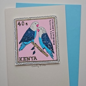 Kaart met liefdesvogels