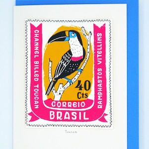 Vogel Stempelkarte - Tukan Brasilien