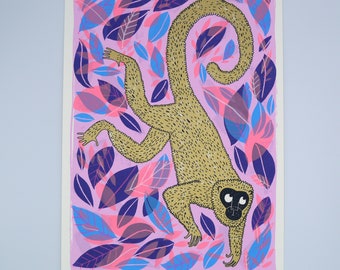 Gold Monkey screen print  - Monkey Means Business