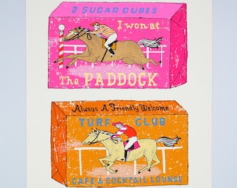 Two Horse Race  - Horse Sugar Cubes Screen print