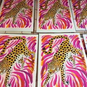 Leopard screen print Kitty with Claws image 2