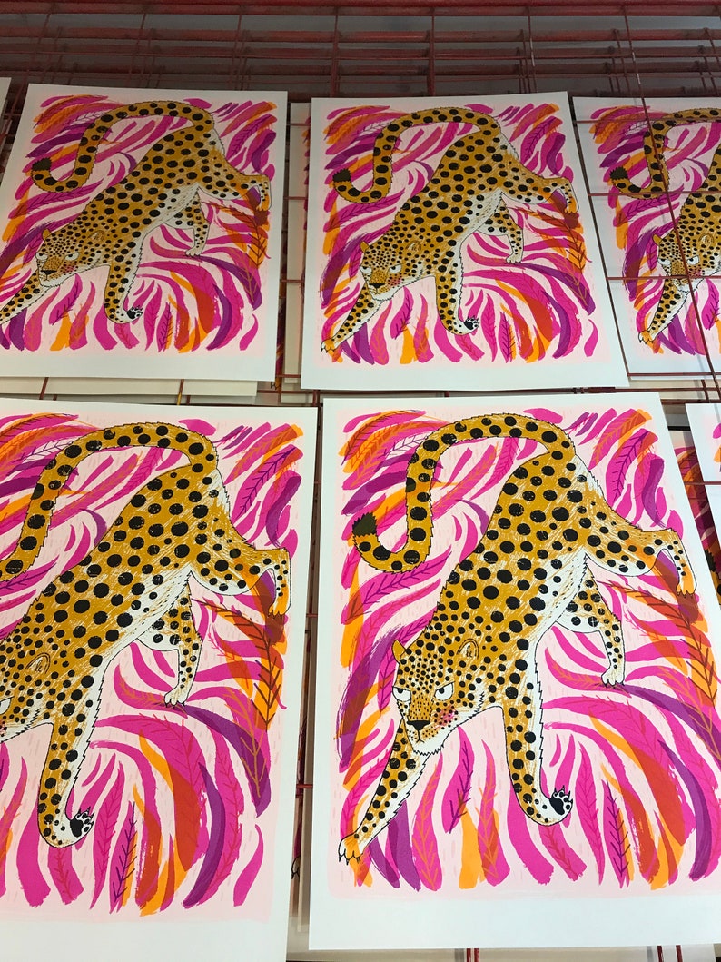 Leopard screen print Kitty with Claws image 2