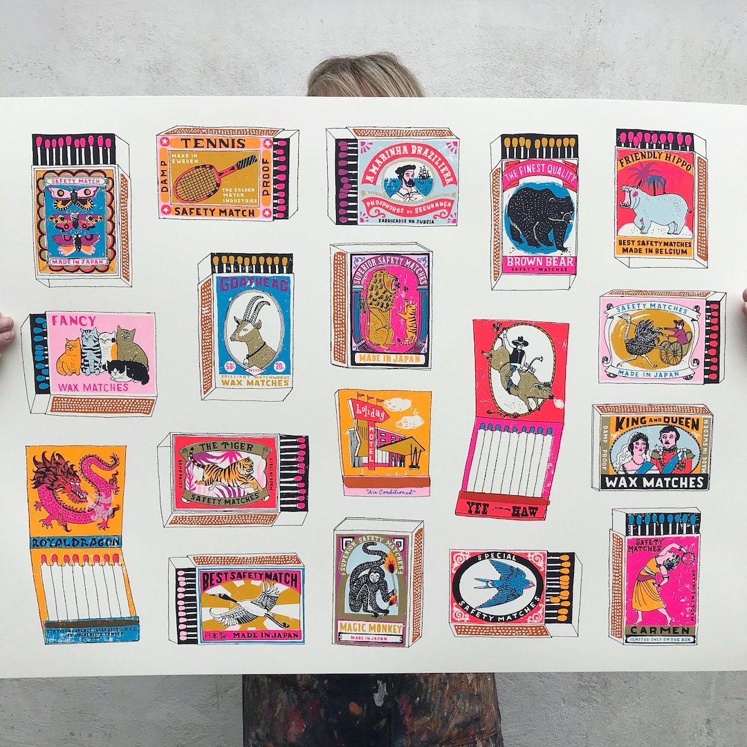 Vintage Matchbox Collection Screen Print - Very Superior Safety