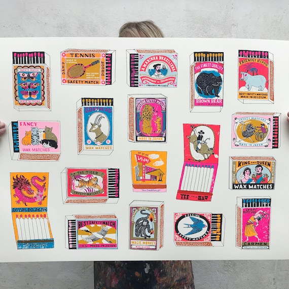 Vintage Matchbox Collection Screen Print - Very Superior Safety