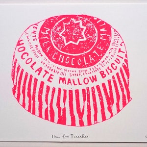 A4 Tunnocks Teacake screen print - Time for Teacakes