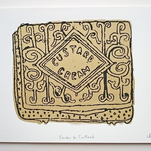 A4 Custard Cream Screen Print - Creme de Custard