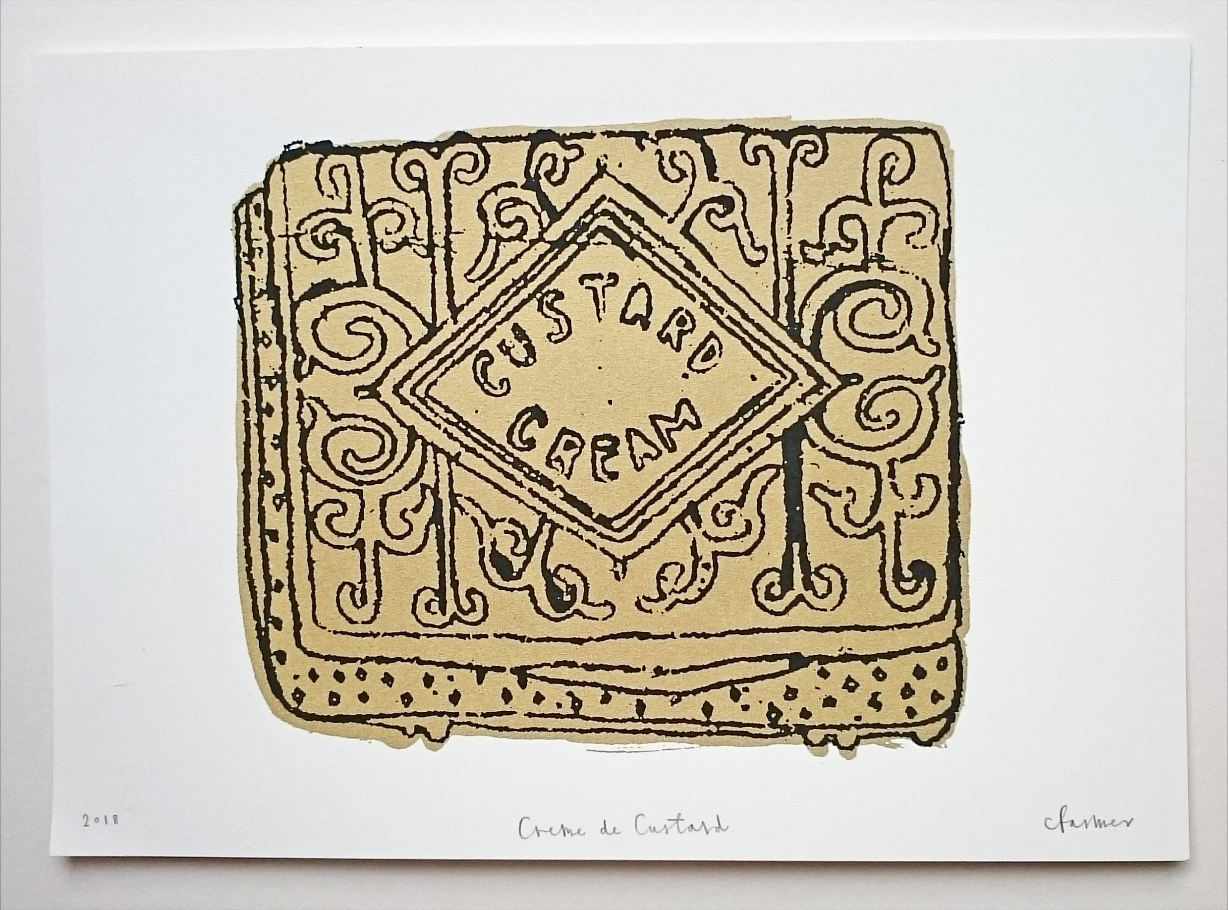 A4 Custard Cream Screen Print - Creme De Custard - Etsy New Zealand, image size:2478x1836