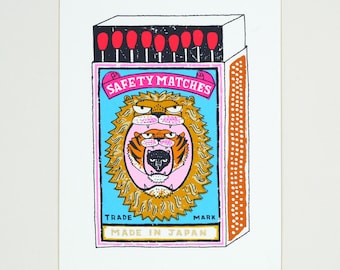 Lion, Tiger,  Panther Matchbox Screen print - Heavy Lunch