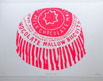 A2 Tunnocks Teacake Screenprint - "Quite Big Teacake"