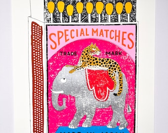 Elephant and Leopard  Matchbox - "Taken For An Extra Long Ride"