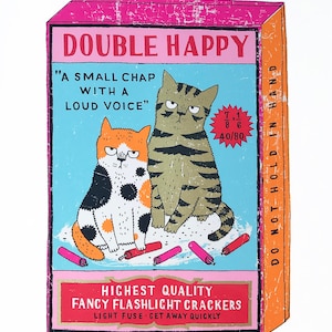 &quot;Katzen Feuerwerkskörper Box - &quot;&quot;Double Trouble Cat Crackers&quot;&quot;&quot;