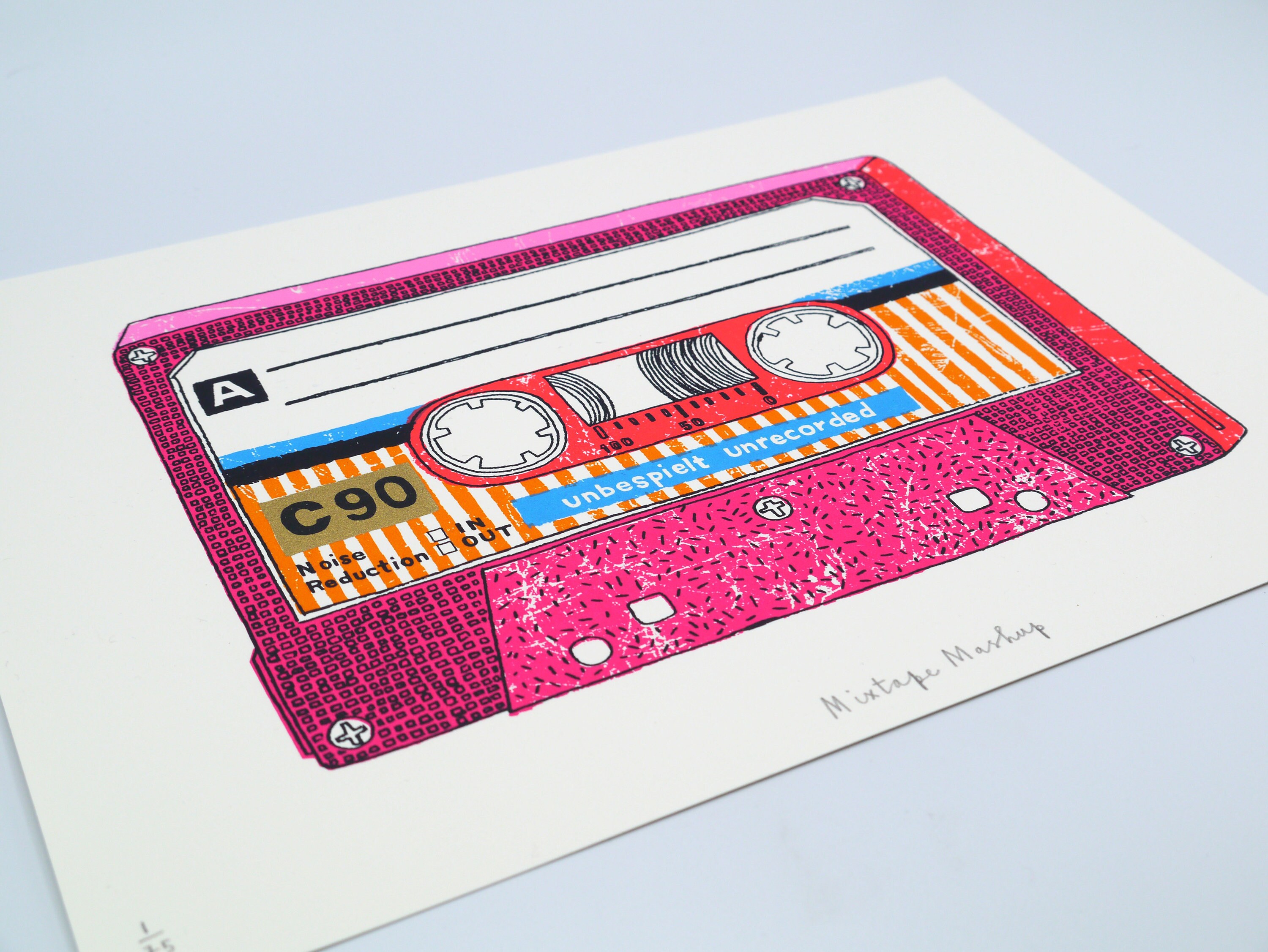 Personalised Pink Mix Tape Screen Print - 'mixtape Mash Up' - Etsy UK