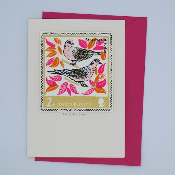Two Turtle Doves handmade card