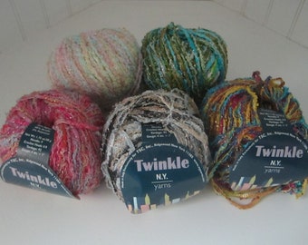 Vintage NY Yarns Twinkle; novelty yarn from Tahki-Stacey Charles discontinued NY Yarns line; art yarn