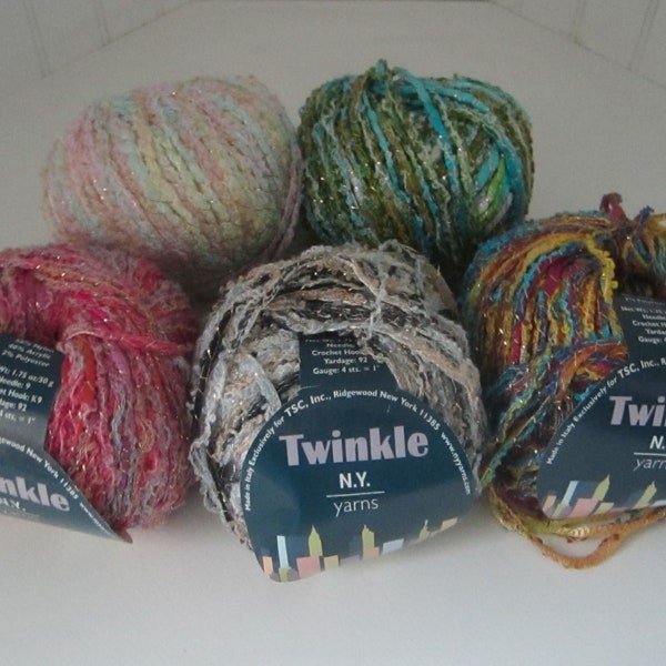 Vintage NY Yarns Twinkle; novelty yarn from Tahki-Stacey Charles discontinued NY Yarns line; art yarn