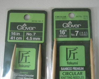 Clover 16 inch circular needles size 3 - 7