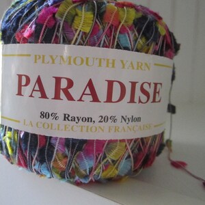 Vintage Plymouth Paradise yarn; carry-along to add interest to hand knit or crocheted items. Part of the Plymouth French Collection of yarns