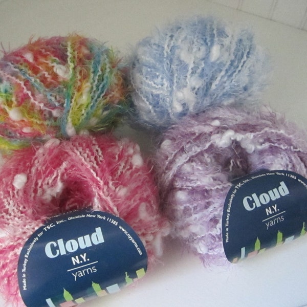 Vintage NY Yarn's Cloud novelty yarn; discontinued yarn can be used for baby, hats, scarves, afghans or sweaters