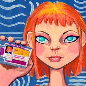 Leeloo Multipass fine art print from gouache