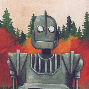 Giant Robot print from watercolor