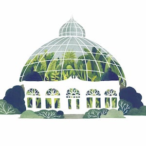 Botanische Gärten Terrarium Aquarelldruck