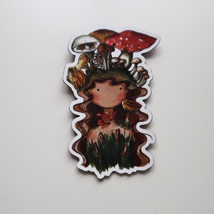 Mushroom Hair girl decorative professionally made Magnet