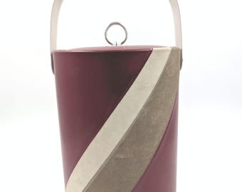 Vintage MCM Quality Tall Ice Bucket W/lid By George Briard Retro 11" tall