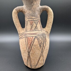 Vintage Amazigh Berber Earthenware Jug Vase Clay Rustic 11"