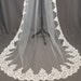 Cathedral, fingertip, elbow, shoulder wedding veil, **72 in. wide** white to ivory, cut edge, one tier with comb
