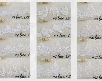 Wedding veil *LACE SAMPLE*, for drop, gather, mantilla, or two tier veils