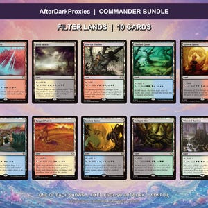 Filter Lands MTG Proxy Bundle - 10 English Cards - Commander EDH Upgrade Set - All 10 Filter Lands