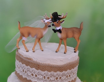 deer wedding cake topper antler wedding groom's cake topper buck and doe bride groom rack wedding decor rustic wedding deer theme deer decor