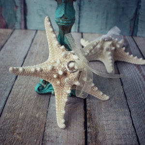 Beach-ring holder-ring bearer-starfish-destination wedding-wedding-bride-nautical-ring pillow-ring box-sea shell-groom-weddings-cake topper image 5