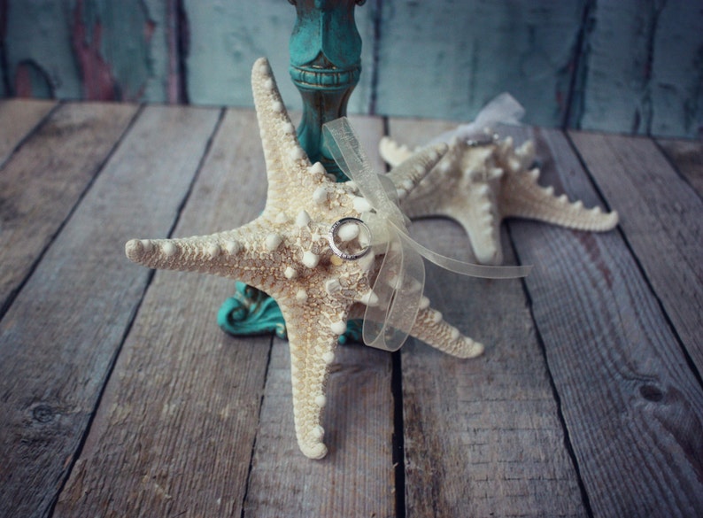 Beach-ring holder-ring bearer-starfish-destination wedding-wedding-bride-nautical-ring pillow-ring box-sea shell-groom-weddings-cake topper image 5