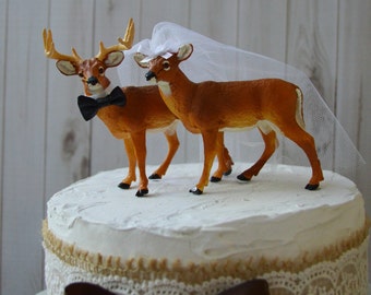 deer wedding hunting cake topper buck doe groom bride hunter animal groom's cake fall woodland deer hunter camouflage themed centerpiece