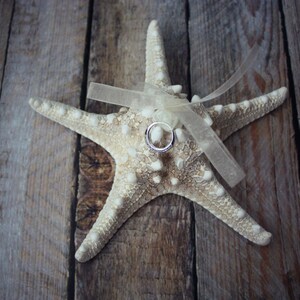 Beach-ring holder-ring bearer-starfish-destination wedding-wedding-bride-nautical-ring pillow-ring box-sea shell-groom-weddings-cake topper image 4