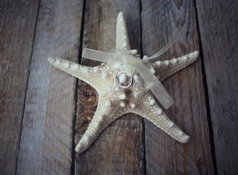 Beach-ring holder-ring bearer-starfish-destination wedding-wedding-bride-nautical-ring pillow-ring box-sea shell-groom-weddings-cake topper image 4