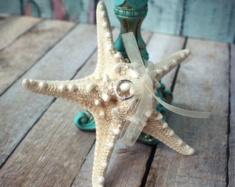 Starfish wedding ring holder-ring bearer-ring holder-ring pillow-alternative-starfish-beach-wedding-destination-bride-natical