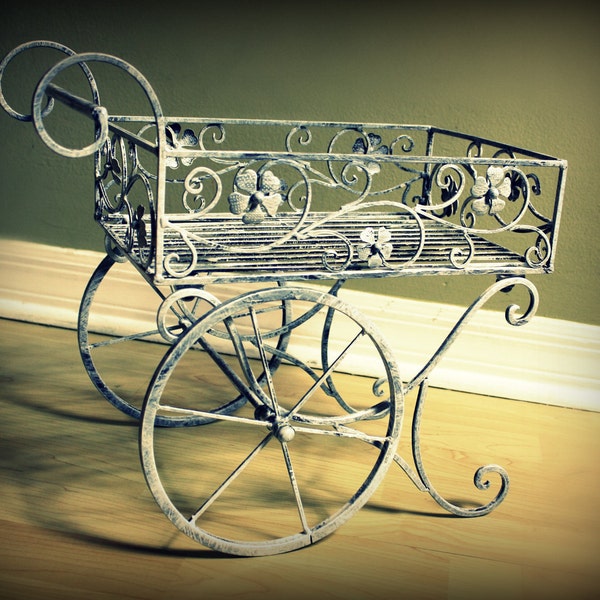 Weathered Iron Garden Cart Newborn Photography Prop-Spring photo prop-Newborn photo prop-Spring photography prop