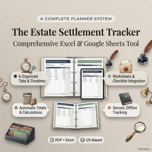 Lista de verificação do que fazer quando alguém morre | Kit do Executor e Rastreador de Liquidação de Herança | Planejador Pós-Morte | Lista de Tarefas do Inventário | PDF para impressão