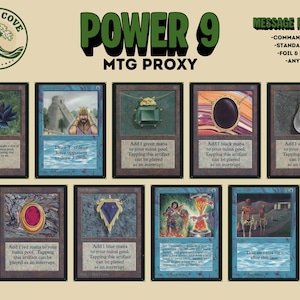 De Power Nine MTG Magic The Gathering Custom Proxy Cards TCG Art Commander, Matte Non-Foil/Holo Foil Proxy Cards - Power 9 Set - Vintage