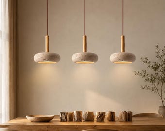 Wabi Sabi pendellampa, Japandi stentaklampa, LED-hänglampa för kök och matsal, modern minimalistisk heminredning