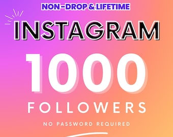 1 000 abonnés Instagram, croissance sécurisée à vie, sans perte de mot de passe