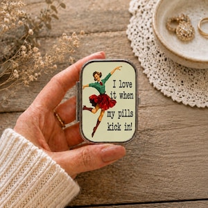 Love & Pills Work Pill Box Gift Medication Box Vitamin Container Custom Pill Box Pill Organizer
