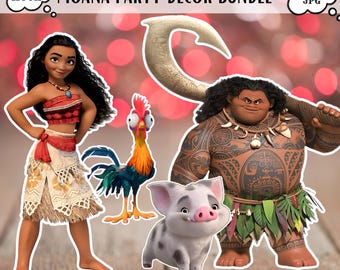 Moana Maui Pua Hei Hei Party Deko Bündel (PDF PNG JPG).